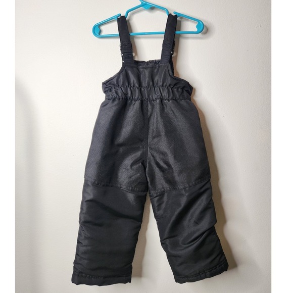 Falls Creek Kids Black Insulated Snow Bib Overalls 18M - Picture 3 of 4